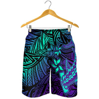 Purple Paradise Polynesian Shorts for Men Hawaiian Tribal Hammerhead Shark LT14 - Polynesian Pride