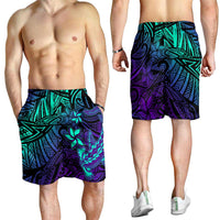 Purple Paradise Polynesian Shorts for Men Hawaiian Tribal Hammerhead Shark LT14