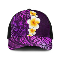 Purple Polynesia Baseball Net Cap Plumeria Tropical Leaves With Galaxy Polynesian Art LT14 One Size Black Purple - Polynesian Pride