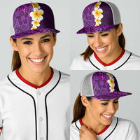 Purple Polynesia Baseball Net Cap Plumeria Tropical Leaves With Galaxy Polynesian Art LT14 - Polynesian Pride