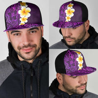Purple Polynesia Mesh Trucker Cap Plumeria Tropical Leaves With Galaxy Polynesian Art LT14 - Polynesian Pride