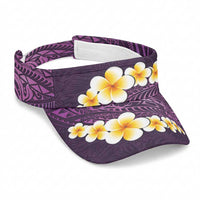 Purple Polynesia Sun Visor Cap Plumeria Tropical Leaves With Galaxy Polynesian Art LT14 Universal Fit Purple - Polynesian Pride