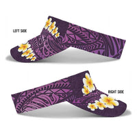 Purple Polynesia Sun Visor Cap Plumeria Tropical Leaves With Galaxy Polynesian Art LT14 - Polynesian Pride