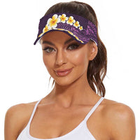 Purple Polynesia Sun Visor Cap Plumeria Tropical Leaves With Galaxy Polynesian Art LT14 - Polynesian Pride