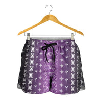Purple Samoa Malu Tattoo Inspired Shorts for Women LT05 - Polynesian Pride