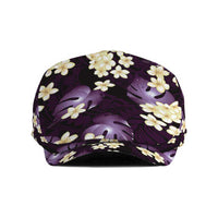 Purple Tropical Hawaii Jeff Hat Seamless Monstera Plumeria Hawaiian Pattern - Polynesian Pride