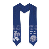Queen Salote College 100 Years Anniversary Custom Graduation Stole Tonga QSC Royal Blue LT7 - Polynesian Pride