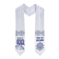 Queen Salote College 100 Years Anniversary Custom Graduation Stole Tonga QSC White LT7 - Polynesian Pride