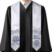 Queen Salote College 100 Years Anniversary Custom Graduation Stole Tonga QSC White LT7 - Polynesian Pride