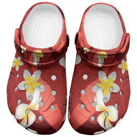 Red Banana Leaf Hawaii Clogs Shoes Lau Maia Plumeria Tropical Summer Vibes