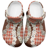 Red Hawaii Tiare and Shell Lei Clogs Shoes Hawaiian Palaka Luxury Vibes - Polynesian Pride