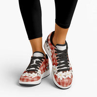 Red Hawaii Tiare and Shell Lei Low Sneakers Hawaiian Palaka Luxury Vibes LT14