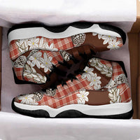 Red Hawaii Tiare and Shell Lei Sneakers J11 Hawaiian Palaka Luxury Vibes - Polynesian Pride