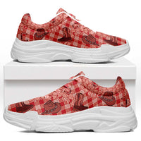 Red Palaka Hawaii Cowboy Chunky Sneakers Puakenikeni Lei Paniolo Papale Seamless Vibes - Polynesian Pride