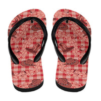 Red Palaka Hawaii Cowboy Flip Flops Puakenikeni Lei Paniolo Papale Seamless Vibes - Polynesian Pride