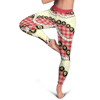 Red Palaka Hawaii Leggings Kukui Nut Pikake Lei Hawaiian Tapa Pattern LT14 - Polynesian Pride