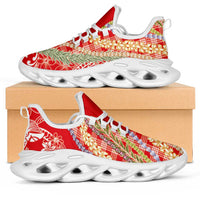Red Palaka Hawaii Leis Clunky Sneakers Hawaiian-plaid Elegant Tropical Vibes LT14 Red - Polynesian Pride