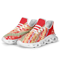 Red Palaka Hawaii Leis Clunky Sneakers Hawaiian-plaid Elegant Tropical Vibes LT14 - Polynesian Pride