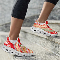 Red Palaka Hawaii Leis Clunky Sneakers Hawaiian-plaid Elegant Tropical Vibes LT14 - Polynesian Pride