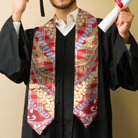Red Palaka Hawaii Leis Graduation Stole Hawaiian-plaid Elegant Tropical Vibes LT14