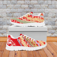 Red Palaka Hawaii Leis Sneakers Hawaiian-plaid Elegant Tropical Vibes LT14 Red - Polynesian Pride