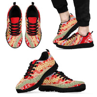 Red Palaka Hawaii Leis Sneakers Hawaiian-plaid Elegant Tropical Vibes LT14 - Polynesian Pride