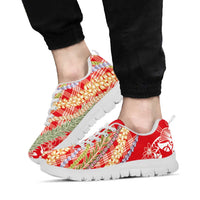 Red Palaka Hawaii Leis Sneakers Hawaiian-plaid Elegant Tropical Vibes LT14 - Polynesian Pride