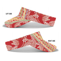 Red Palaka Hawaii Leis Sun Visor Cap Hawaiian-plaid Elegant Tropical Vibes LT14 - Polynesian Pride