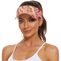 Red Palaka Hawaii Leis Sun Visor Cap Hawaiian-plaid Elegant Tropical Vibes LT14 - Polynesian Pride