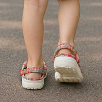 Red Palaka Hawaii Mele Kalikimaka Clogs Shoes Ohia Lehua Shell Leis Funny Gingerbread Santa LT14 - Polynesian Pride