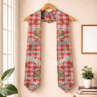 Red Palaka Hawaii Mele Kalikimaka Graduation Stole Ohia Lehua Shell Leis Funny Gingerbread Santa LT14 One Size Red - Polynesian Pride