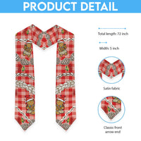 Red Palaka Hawaii Mele Kalikimaka Graduation Stole Ohia Lehua Shell Leis Funny Gingerbread Santa LT14 - Polynesian Pride