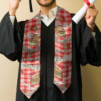 Red Palaka Hawaii Mele Kalikimaka Graduation Stole Ohia Lehua Shell Leis Funny Gingerbread Santa LT14 - Polynesian Pride