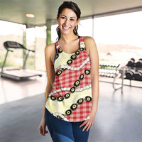 Red Palaka Hawaii Women Racerback Tank Kukui Nut Pikake Lei Hawaiian Tapa Pattern LT14 - Polynesian Pride