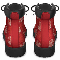 Red Palaka Quilt Hawaii All Season Boots Traditional Hawaii-plaid Pattern - Polynesian Pride