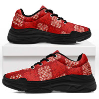 Red Palaka Quilt Hawaii Chunky Sneakers Traditional Hawaii-plaid Pattern - Polynesian Pride
