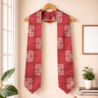 Red Palaka Quilt Hawaii Graduation Stole Traditional Hawaii-plaid Pattern LT14 One Size Red - Polynesian Pride