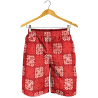 Red Palaka Quilt Hawaii Shorts for Men Traditional Hawaii-plaid Pattern LT14 - Polynesian Pride