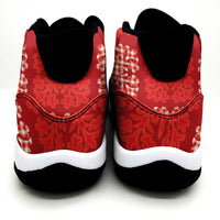 Red Palaka Quilt Hawaii Sneakers J11 Traditional Hawaii-plaid Pattern - Polynesian Pride