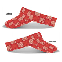 Red Palaka Quilt Hawaii Sun Visor Cap Traditional Hawaii-plaid Pattern LT14 - Polynesian Pride