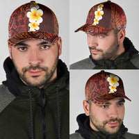 Red Polynesia Classic Cap Plumeria Tropical Leaves With Galaxy Polynesian Art LT14 - Polynesian Pride