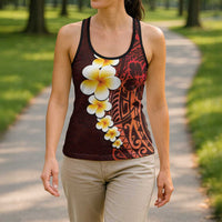 Red Polynesia Hollow Tank Top Plumeria Tropical Leaves Galaxy Polynesian Art LT14 - Polynesian Pride