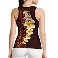 Red Polynesia Hollow Tank Top Plumeria Tropical Leaves Galaxy Polynesian Art LT14 - Polynesian Pride