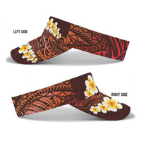 Red Polynesia Sun Visor Cap Plumeria Tropical Leaves With Galaxy Polynesian Art LT14 - Polynesian Pride