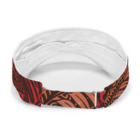 Red Polynesia Sun Visor Cap Plumeria Tropical Leaves With Galaxy Polynesian Art LT14 - Polynesian Pride