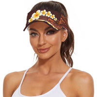 Red Polynesia Sun Visor Cap Plumeria Tropical Leaves With Galaxy Polynesian Art LT14 - Polynesian Pride