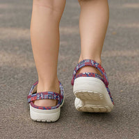 Red Samoa Manuia Le Kerisimasi Clogs Shoes Pacific Patchwork Xmas Vibes - Polynesian Pride