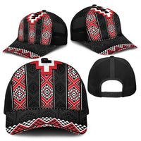 Red Taniko Aotearoa Baseball Net Cap Niho Taniwha Mix Poutama LT14 - Polynesian Pride