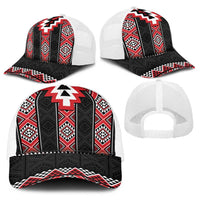 Red Taniko Aotearoa Baseball Net Cap Niho Taniwha Mix Poutama LT14 - Polynesian Pride
