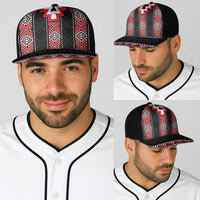 Red Taniko Aotearoa Baseball Net Cap Niho Taniwha Mix Poutama LT14 - Polynesian Pride